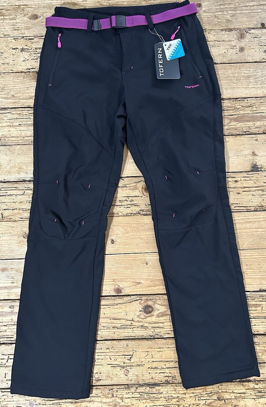Tofern Women’s Size M Black Softshell Warm Breathable Water&Windproof Pants NEW